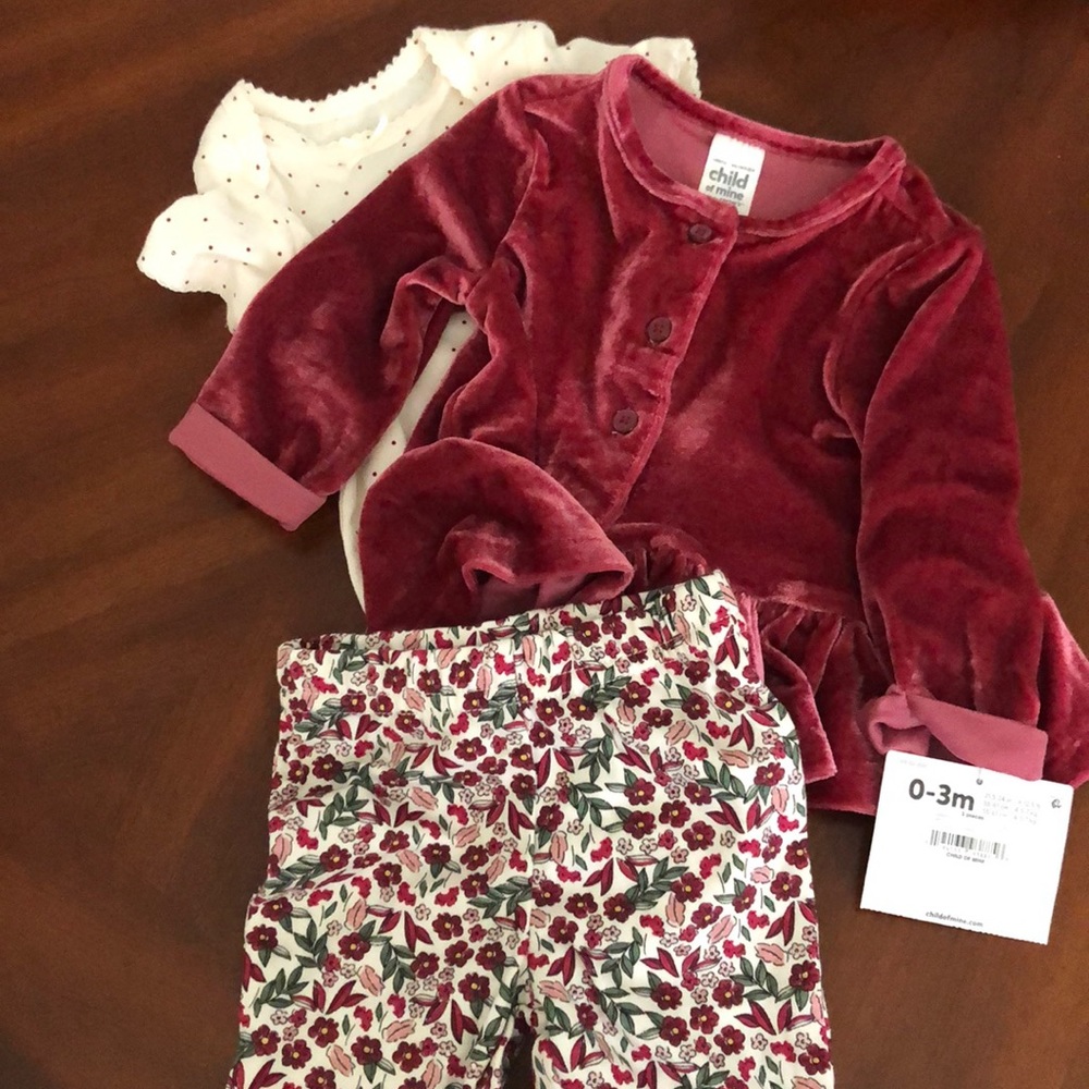 Three piece 0-3 month outfit